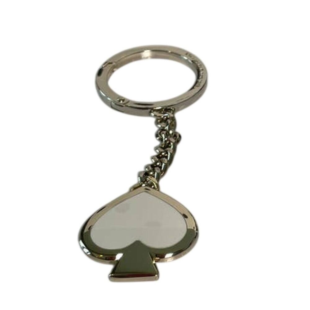 Kate Spade Spade shape Keyfob bag charm white/ black Gold tone - Picture 4 of 9